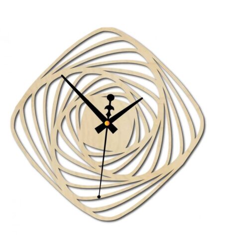 Laser Cut Spiral Modern Wall Clock Free Vector