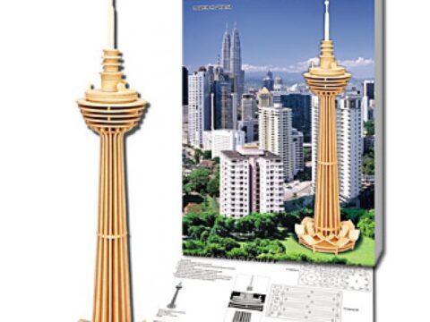 Laser Cut Kuala Lumpur Tower 3D Puzzle 3mm Free Vector
