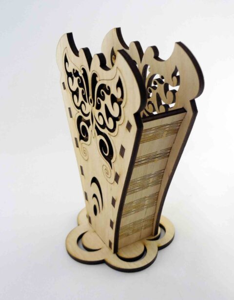 Laser Cut Wooden Pencil Holder Free Vector