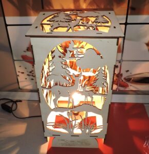 Laser Cut Bambi Forest Night Light DXF File