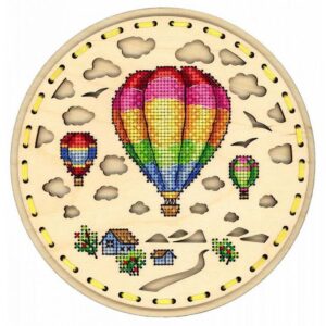 Laser Cut Cross Stitch Hot Air Balloon Decoration 18х18см Free Vector