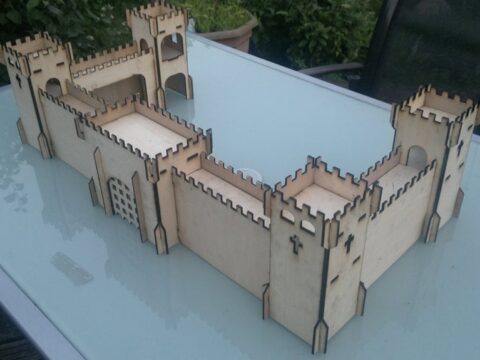 Laser Cut Castle 3mm Plywood DXF File