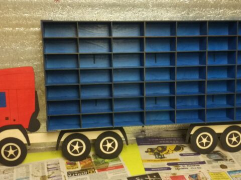 Laser Cut Toy Car Shelf Wall Toy Car Storage Organizer Truck 3mm Free Vector