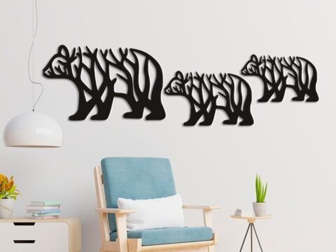 Laser Cut Bears Wall Decor Free Vector