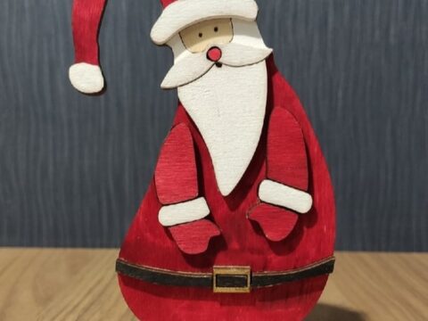 Laser Cut Standing Christmas Santa Claus Gnome Free Vector