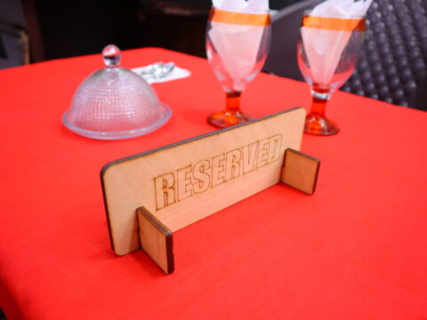 Laser Cut Reserved Table Sign 6mm Free Vector