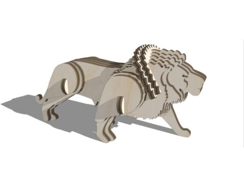 Laser Cut Layered Lion Free Vector