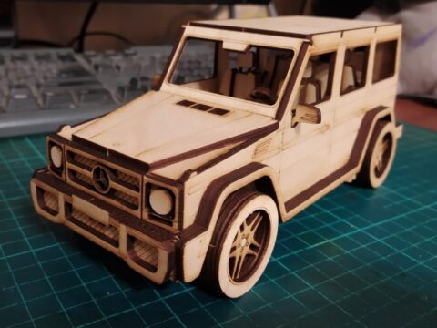Laser Cut Jeep 3D Puzzle With Assembly Instructions DXF File