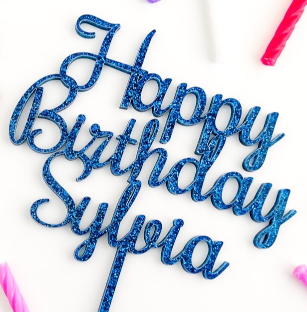 Laser Cut Happy Birthday Cake Topper Template SVG File