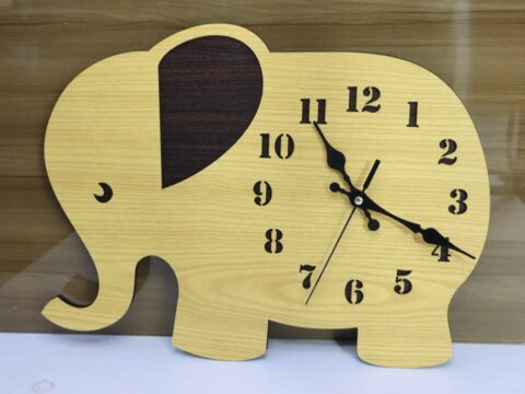 Laser Cut Elephant Wall Clock Kids Room Decor Free Vector