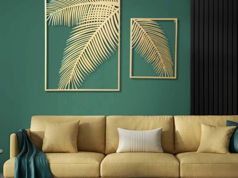 Laser Cut Palm Leaf Wall Decor Free Vector