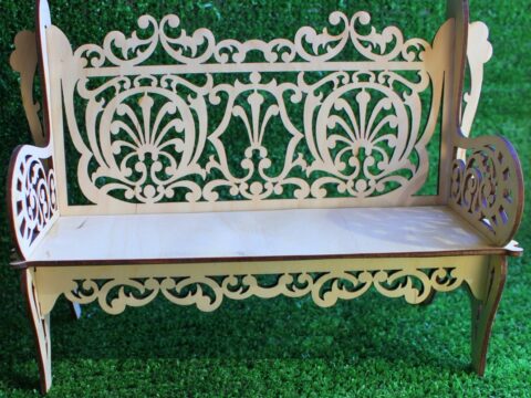 Laser Cut Wooden Decorative Bench 3mm Free Vector