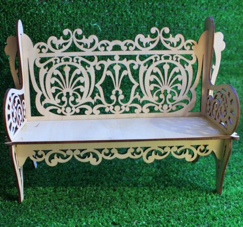 Laser Cut Wooden Decorative Bench 3mm Free Vector