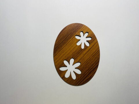 Laser Cut Unfinished Wood Daisy Egg Shape Free Vector