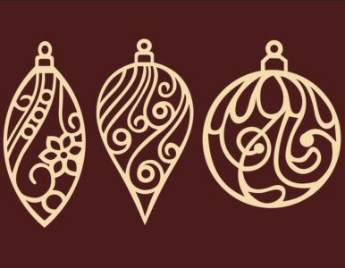 Laser Cut Christmas Tree Hanging Ornaments Free Vector - Arabic Cnc