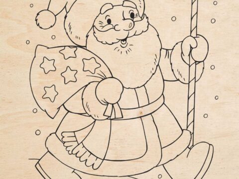 Laser Engraving Santa Claus Free Vector