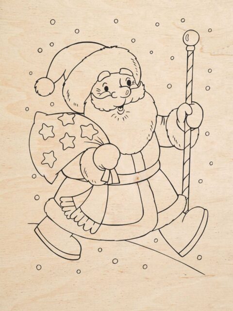 Laser Engraving Santa Claus Free Vector