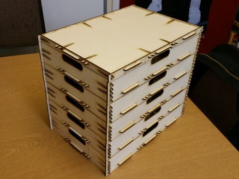 Laser Cut Stacking Boxes DXF File