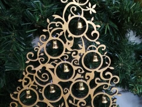 Laser Cut Wooden Christmas Tree Decorations Free Vector