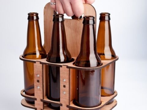 Laser Cut 6 Pack Beer Carrier DXF File