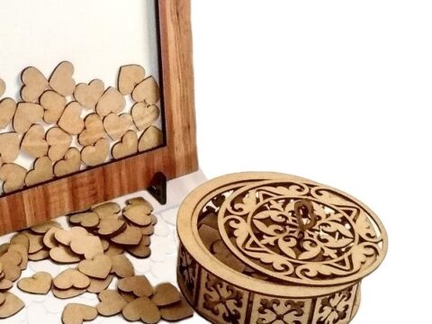 Laser Cut Decorative Wooden Box Basket Free Vector
