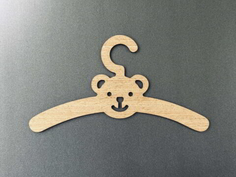 Laser Cut Bear Child’s Wooden Coat Hanger Free Vector