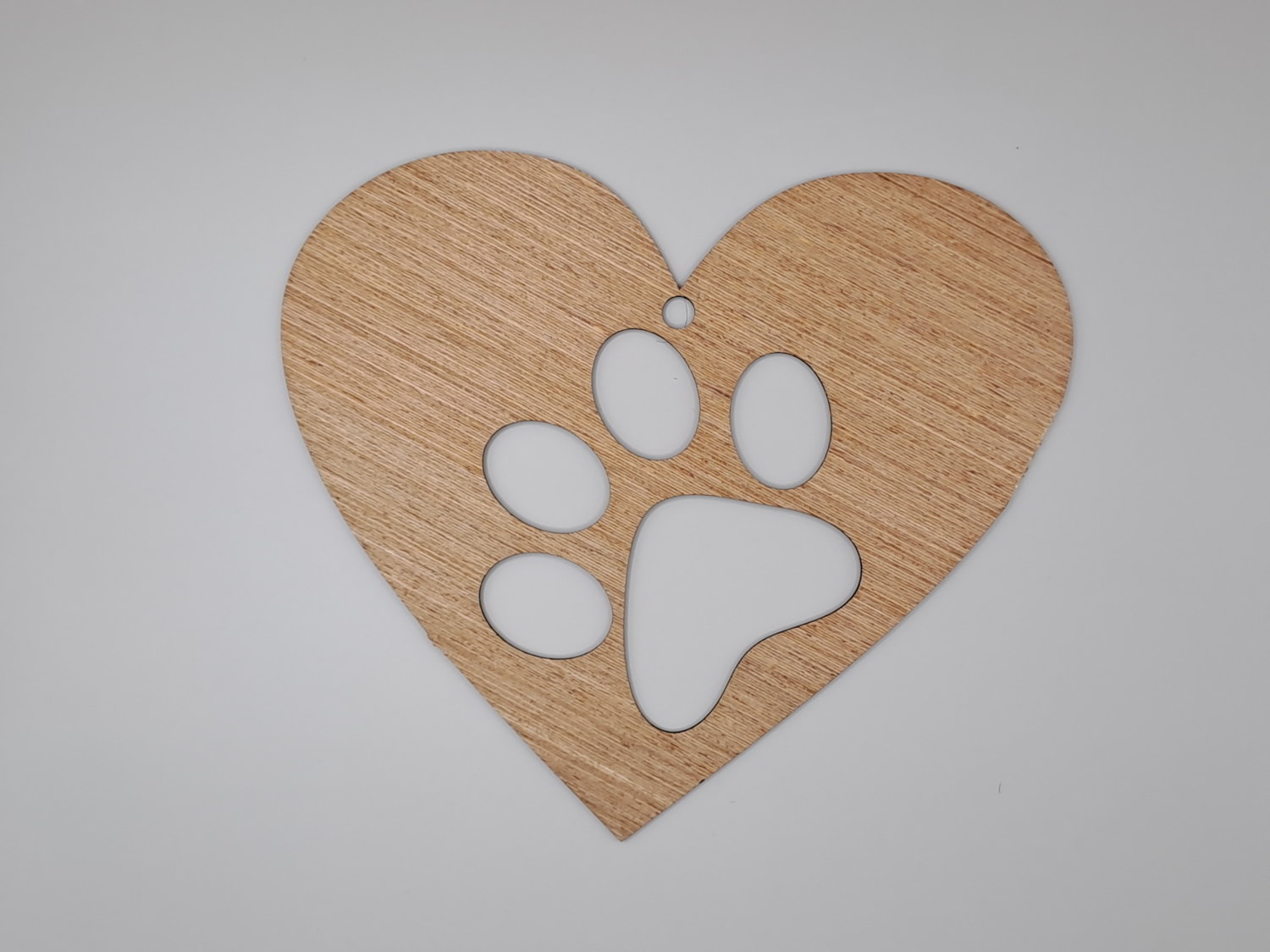 Laser Cut Wooden Heart With Paw Christmas Tree Ornament Free Vector