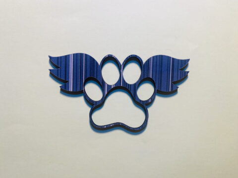 Laser Cut Paw Print With Wings Angel Paw Print Free Vector