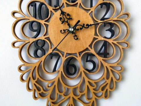 Laser Cut Decorative Wooden Wall Clock DXF File