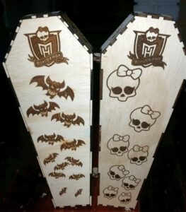 Laser Cut Engraved Coffin Free Vector