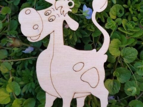 Laser Cut Engraved Cow Free Vector
