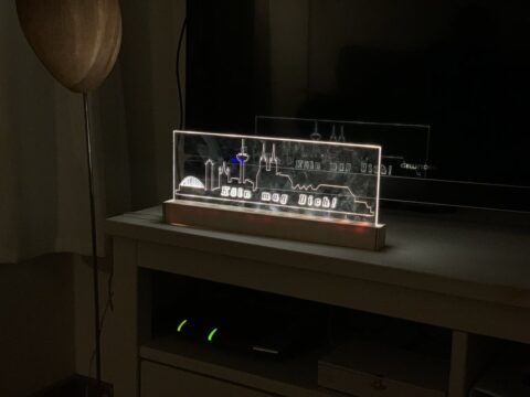 Laser Cut Cologne Skyline LED Lamp SVG File
