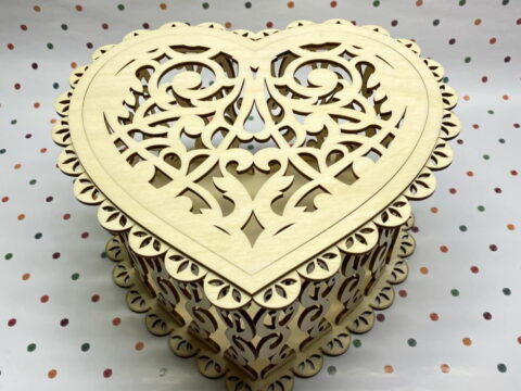 Laser Cut Valentine Heart Candy Box Free Vector