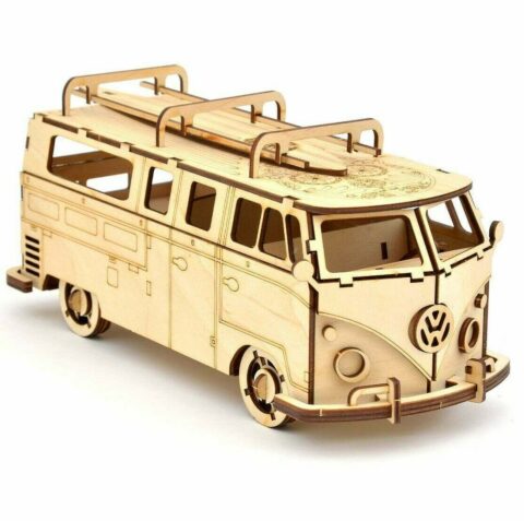 Laser Cut Volkswagen Transporter T1 3D Puzzle Free Vector