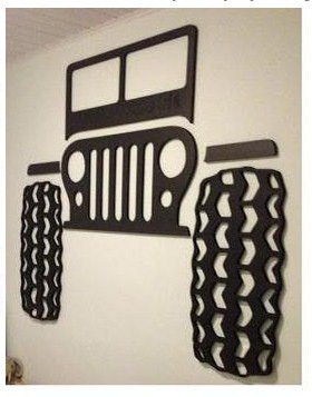 Laser Cut Jeep Wall Panel Decor Free Vector