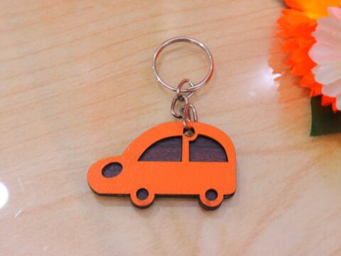 Laser Cut Car Key Ring Free Vector