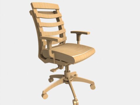 Laser Cut Miniature Office Chair DXF File