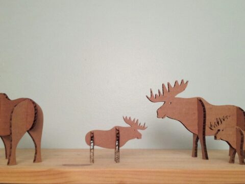Laser Cut Cardboard Moose Holiday Season Decor DXF File