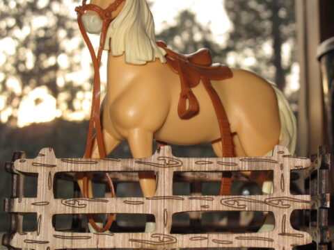 Laser Cut Horse Stable Toy Fence 4.55mm Plywood Free Vector