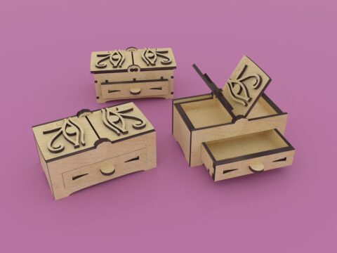 Laser Cut Wooden Jewelry Box 4mm Free Vector