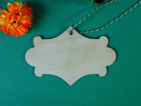 Laser Cut Unfinished Blank Wood Ornament Plaque Free Vector