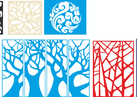 Tree style decorative lattice for cnc Free Vector