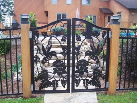 A wonderfully detailed iron gate Free Vector