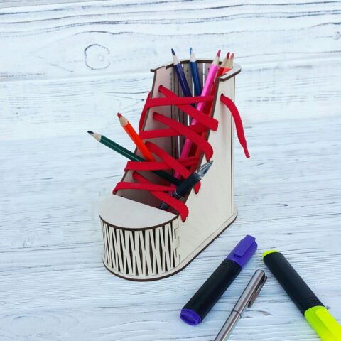 Boot Desk Organizer Pen Pencil Holder Free Vector