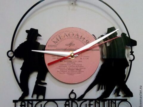 Tango Argentino Vinyl Record Wall Clock DXF File