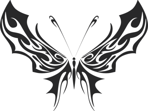 Tribal Butterfly Vector Art 35 DXF File