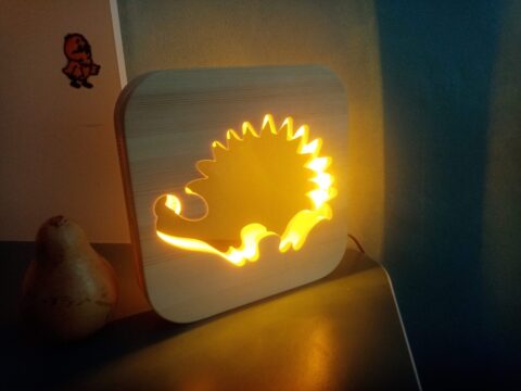 Laser Cut Hedgehog Night Light CNC Router Plans Free Vector