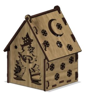 Laser Cut Wooden House Free Vector