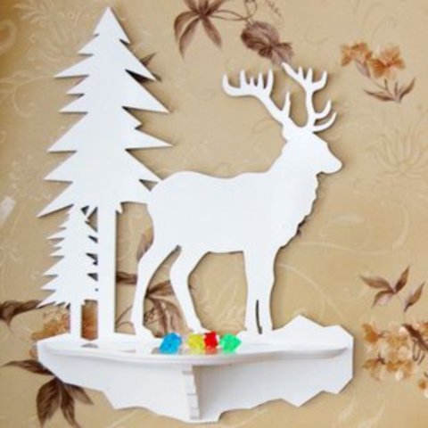 Laser Cut Wall Shelf Deer Free Vector