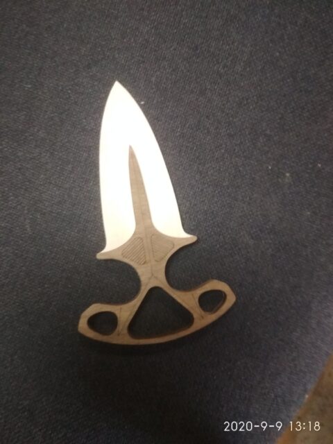 Laser Cut Push Dagger Knife Free Vector